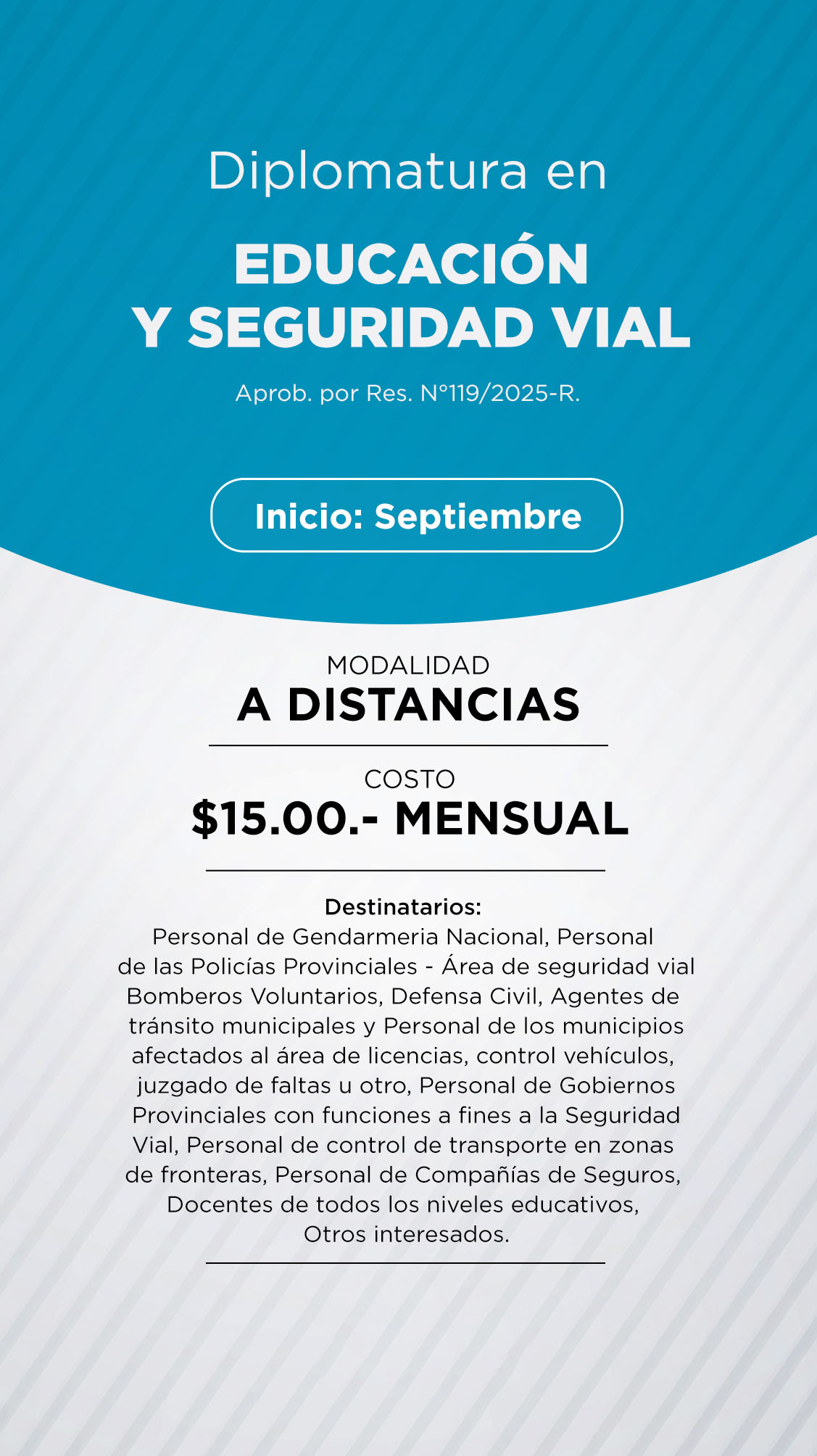 DIPLOMATURA EN EDUCACIÓN Y SEGURIDAD VIAL